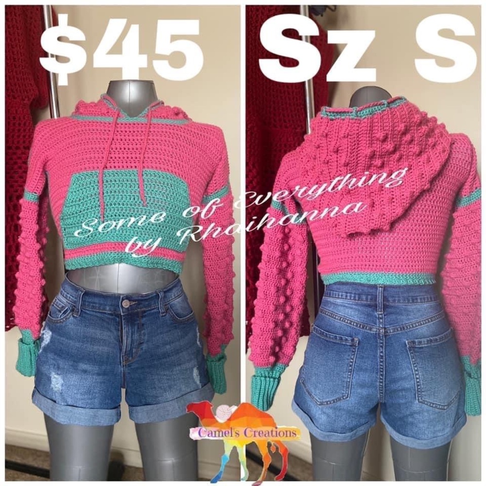 Cropped Bobble Sleeved Hoodie